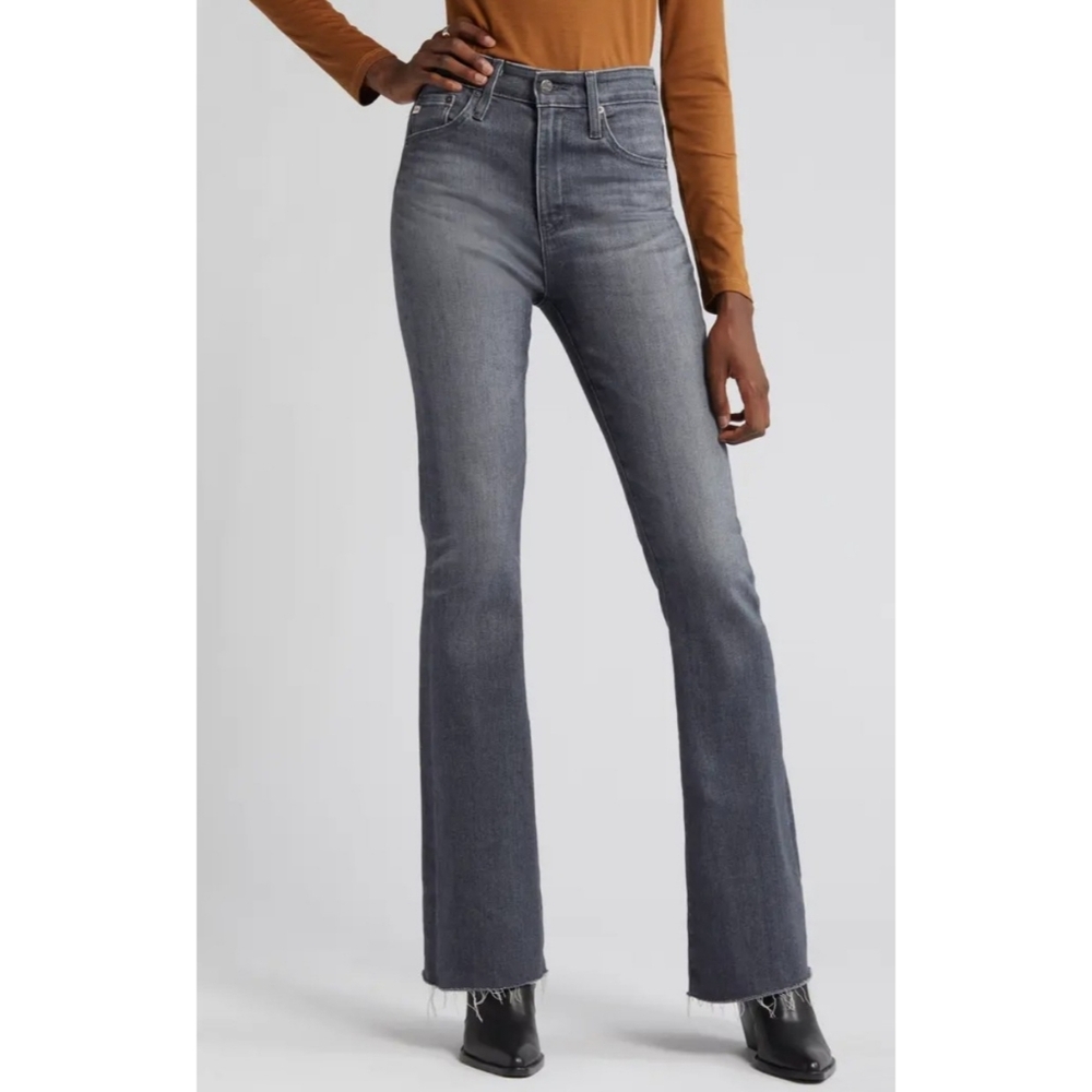 AG Adriano Goldschmied charcoal gray Farrah high-rise boot crop jeans - Picture 2 of 13